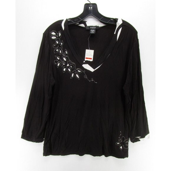 Kaktus Blouse XL White Pullover Top Beaded Embroidered Boho Knit NEW - Picture 1 of 10